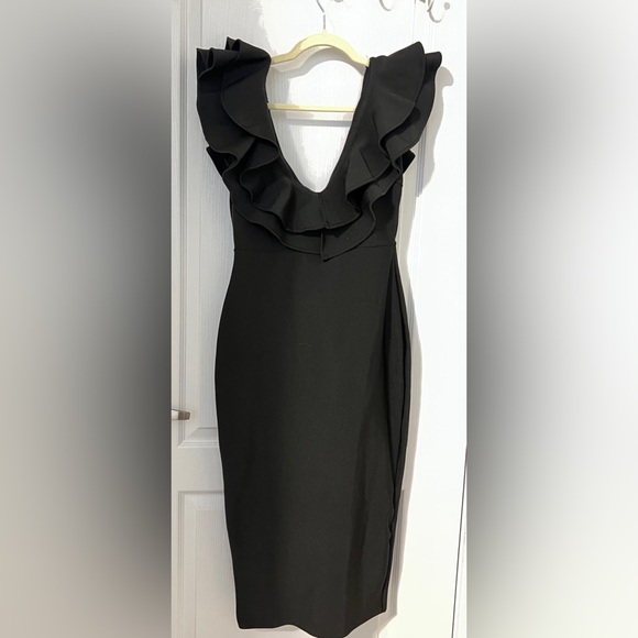 Fashion Nova Black Ruffle Backless Dress - Picture 3 of 8